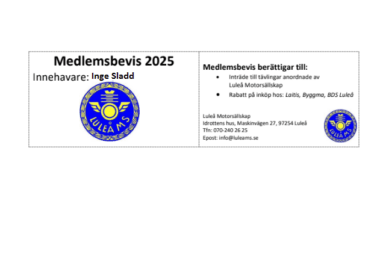 Medlemsmöte 13/5 Kl. 19:00